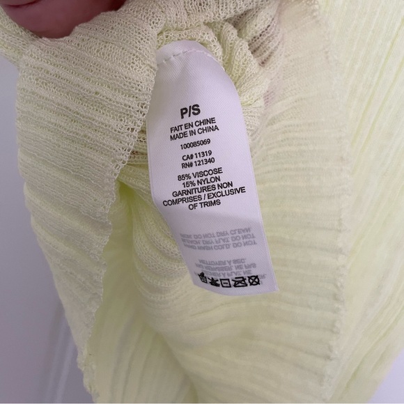 Dynamite Light Yellow Sheer Long Sleeve Sweater Top Size Small - Picture 6 of 7